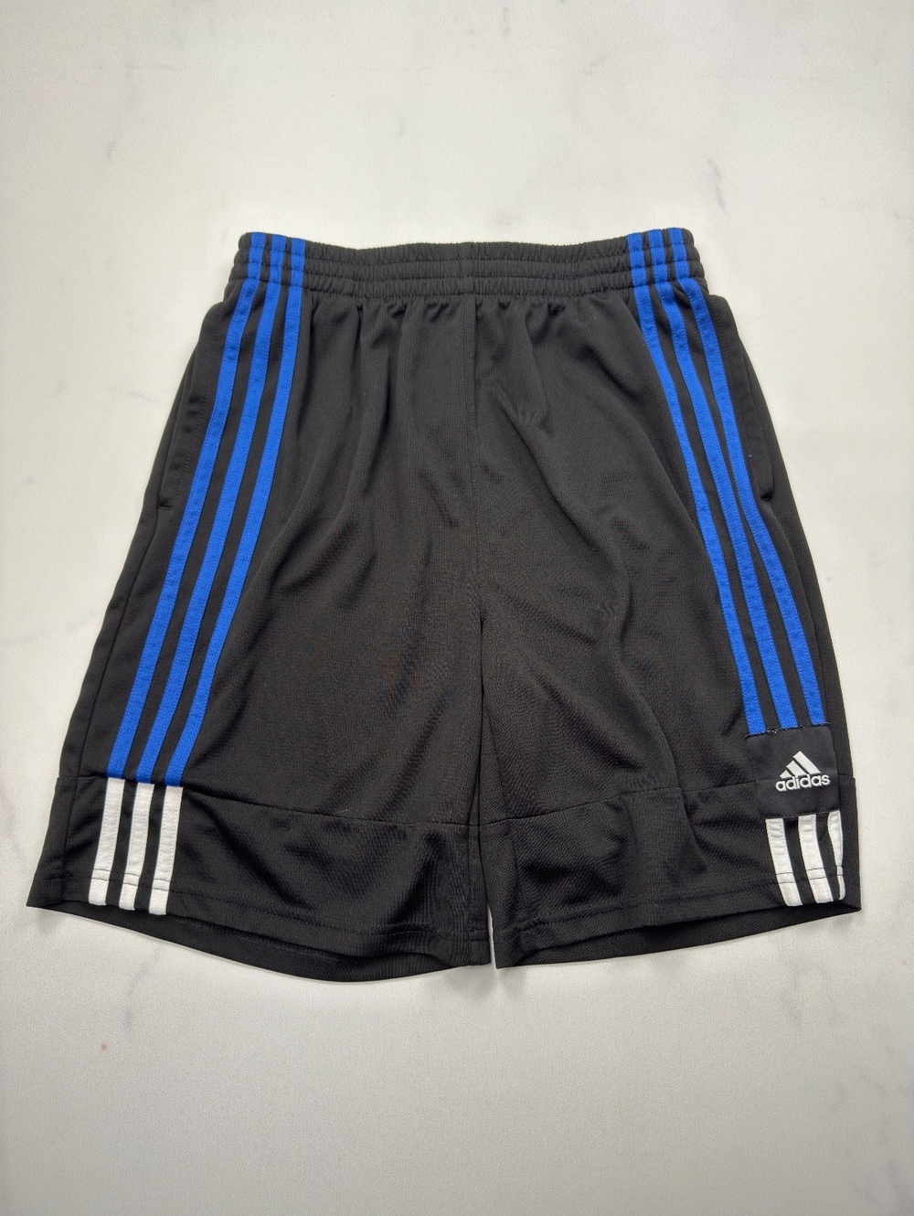 Adidas Athletic Shorts Blue Stripe Design - Boys XL